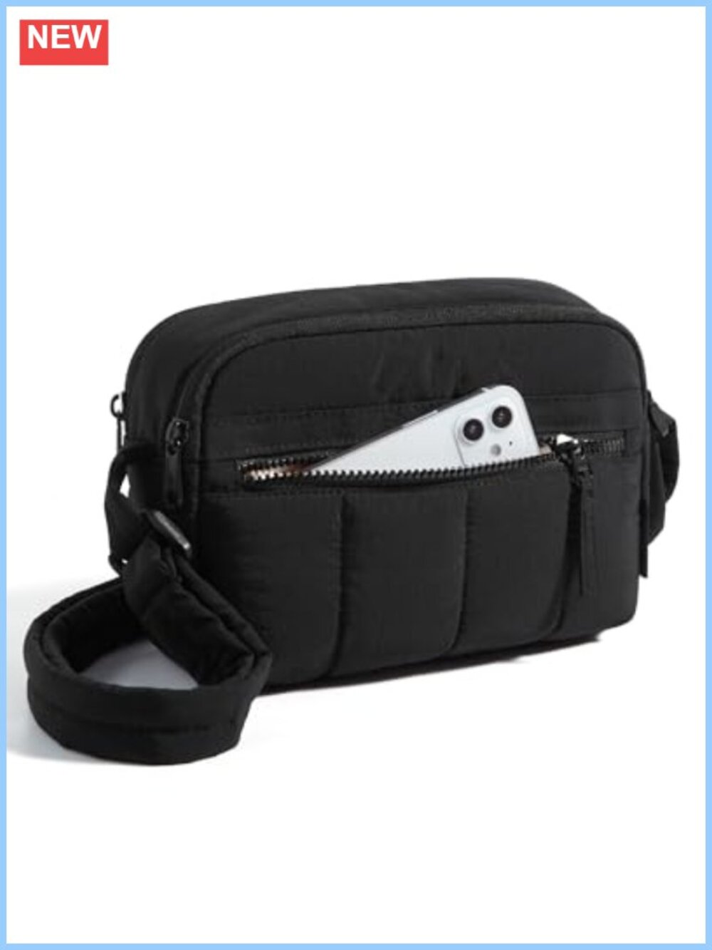 RFID Blocking Puffy Nylon Crossbody Bag Mini Travel Purse Lightweight